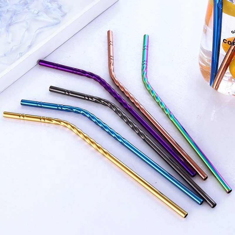 Stainless Steel Reusable Straws, Rose Gold